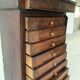 19th century mahogany and veneer cardboard or notary cabinet