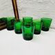 Set of 6 moss green water glasses