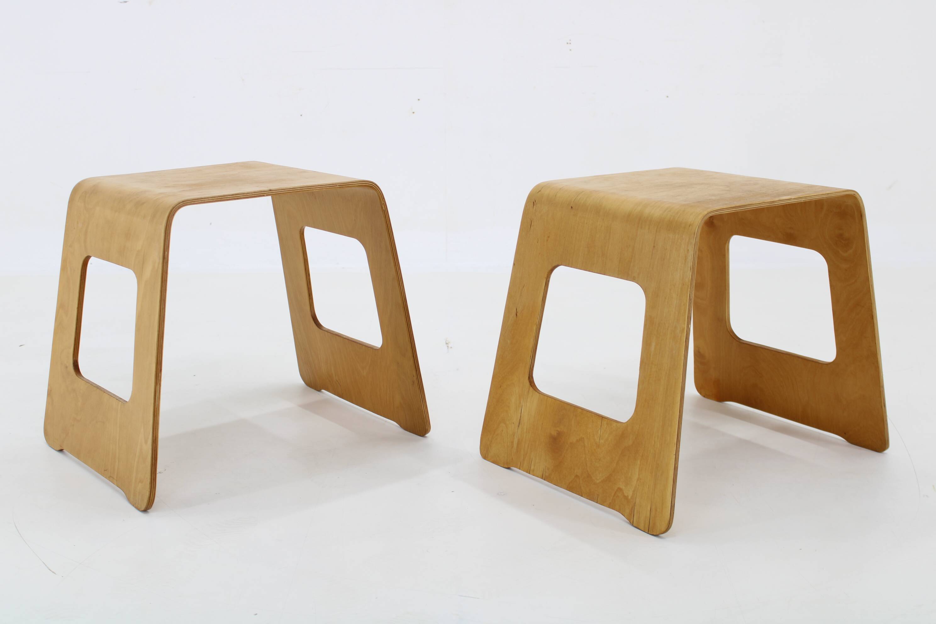 1990s Lisa Norinder Pair of Wooden Stools for Ikea, Sweden