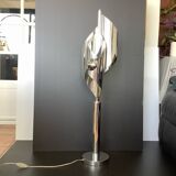 Large Chrome Lamp 3 Lights Space Age Italy 70's Dlg Reggiani
