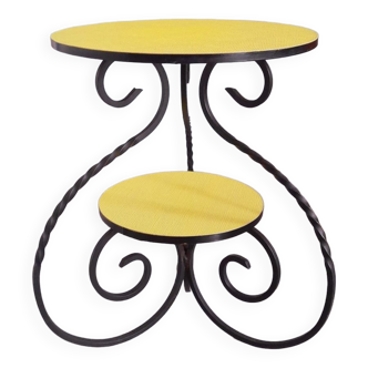 Wrought iron pedestal table from the 60s