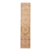 Vintage Runner Rug, 3x13 Long Faded Rug, Runner Rug, 84x398Cm