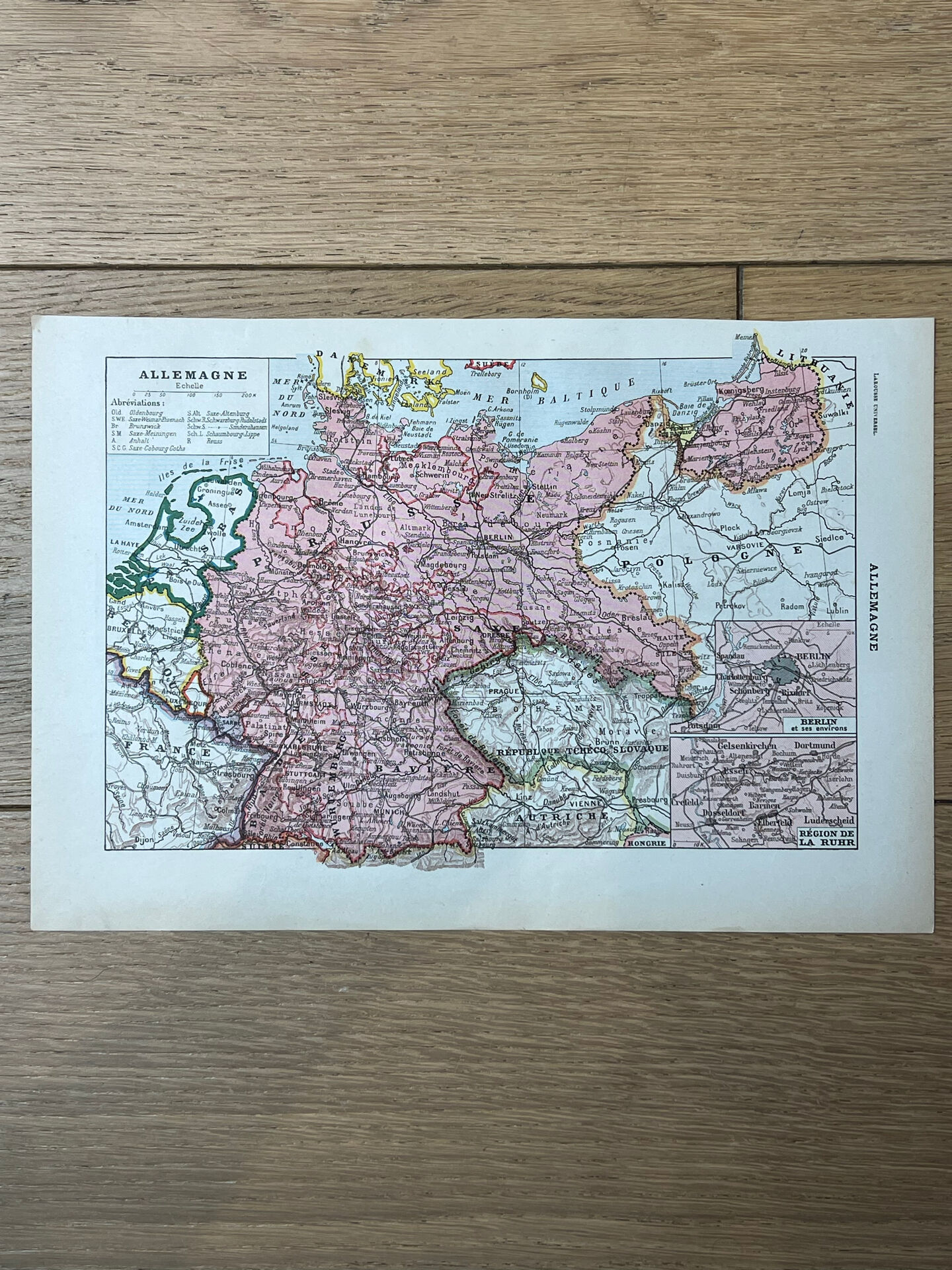 Carte ancienne de l'Allemagne - 20x29cm