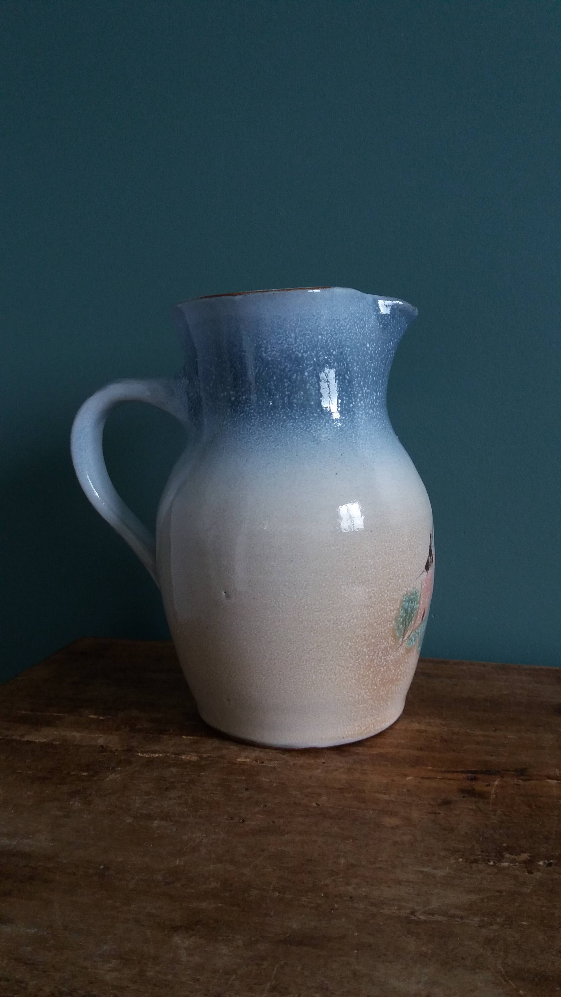 Jug signed by Atch, Chantal and Thierry Robert, Grès du Loir