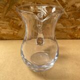 Ancien Pichet Verre Soufflé Transparent Cuisine Service Vintage