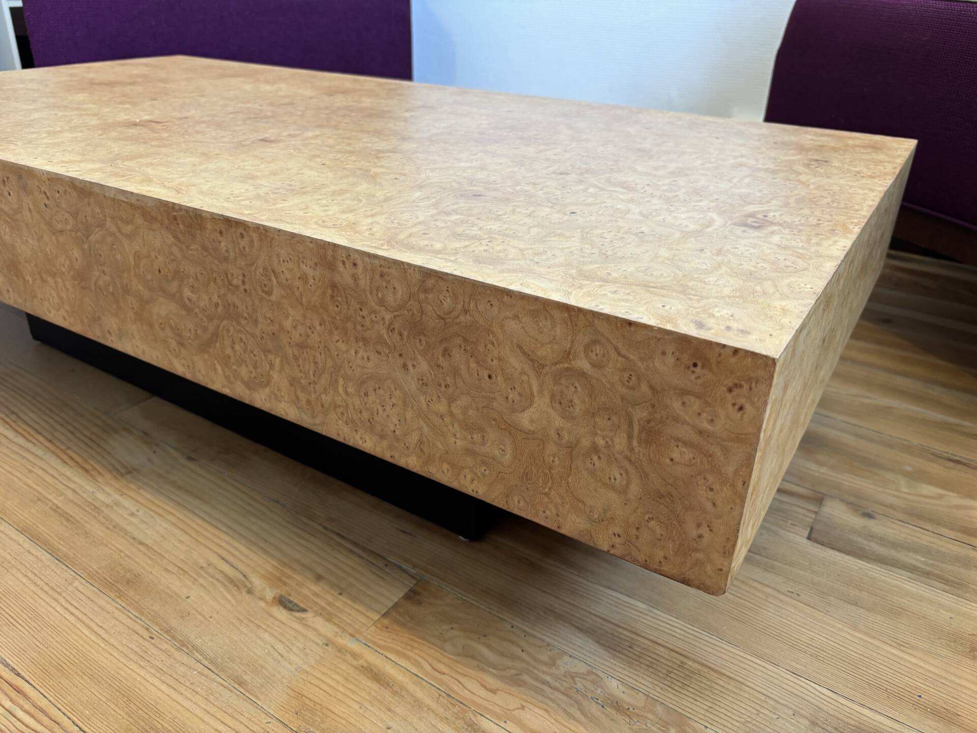 Vintage elm burl coffee table