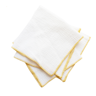 Set of 4 white cotton gas towels