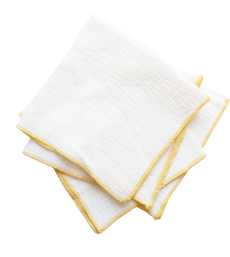 Set of 4 white cotton gas towels