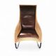 2 x Chaise longue lourde en rotin / cuir marron années 1990 Très bon état