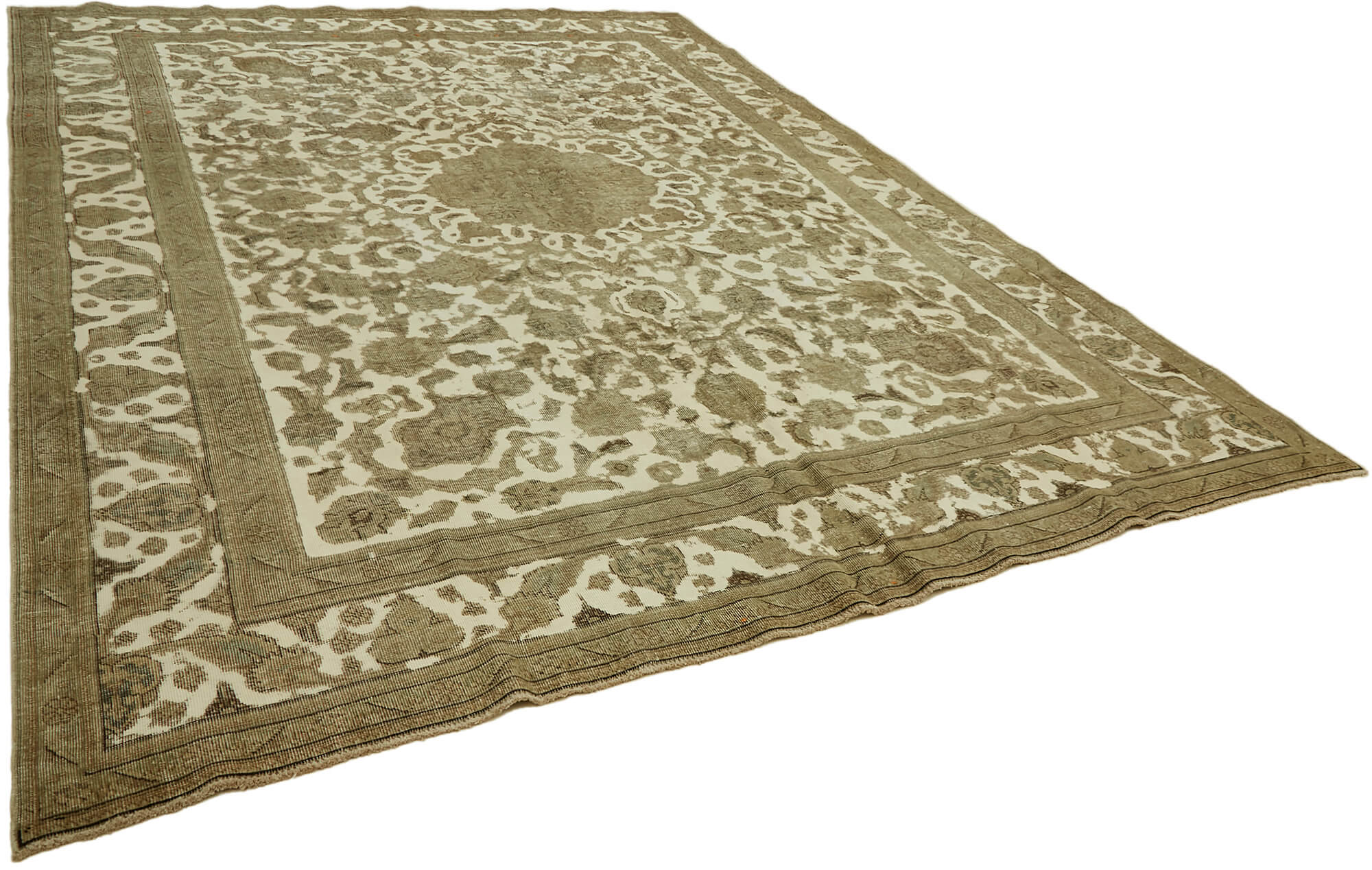 1980s 300 cm x 395 cm beige wool carpet
