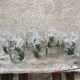 Lot verres anciens décor muguet