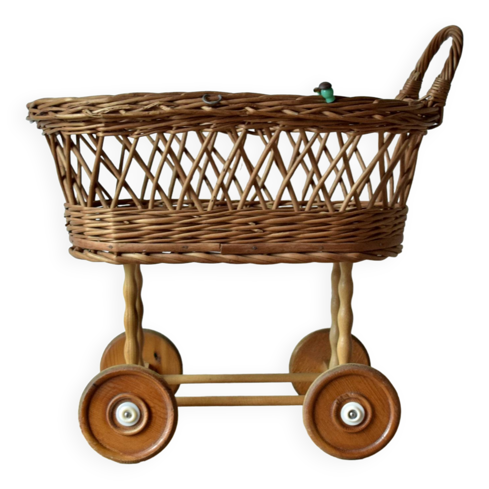 Old dolls pram - wooden wheels
