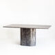 Vintage dining table. Gray marble. Italy, 90s