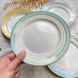 5 Small vintage mismatched yellow and green plates 1950