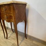 Pair of Louis XV style bedside tables in rosewood marquetry