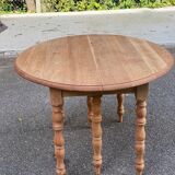 Table à manger ronde extensible à volets Louis Philippe XXème rénovée 260cm