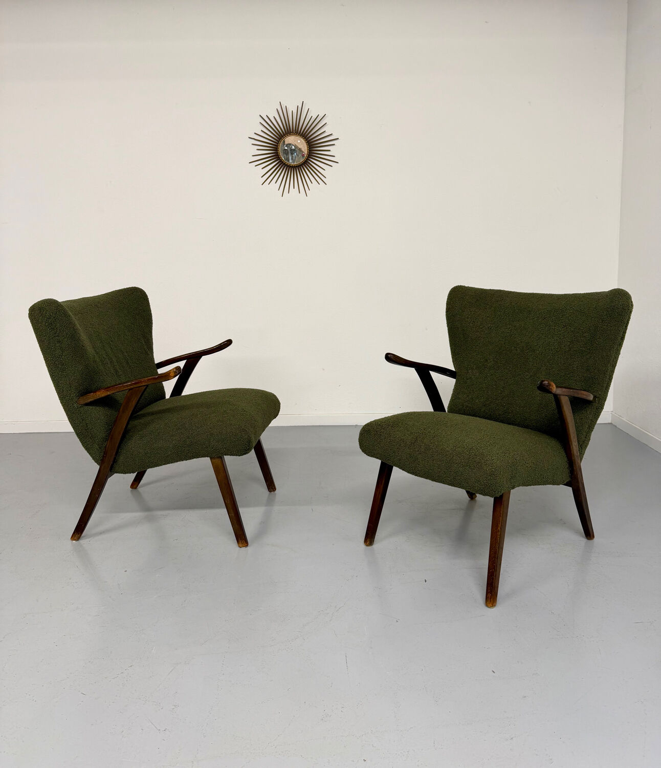 Set of 2 wing chairs in Scandinavian design from the 1960s.