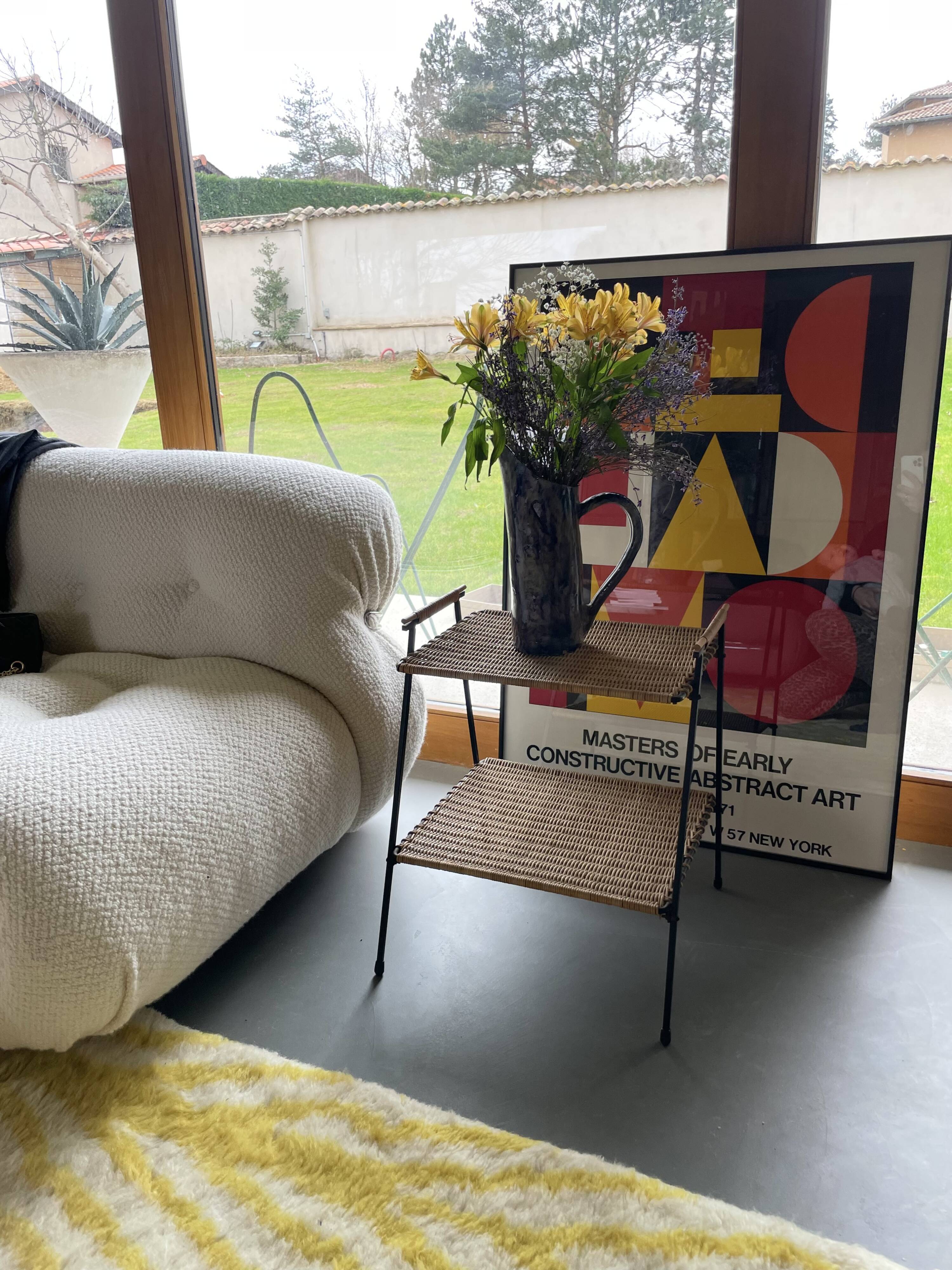 Raoul Guys metal wicker serving trolley