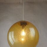Suspension globe verre fume ambre bulle Peill & Putzler space age