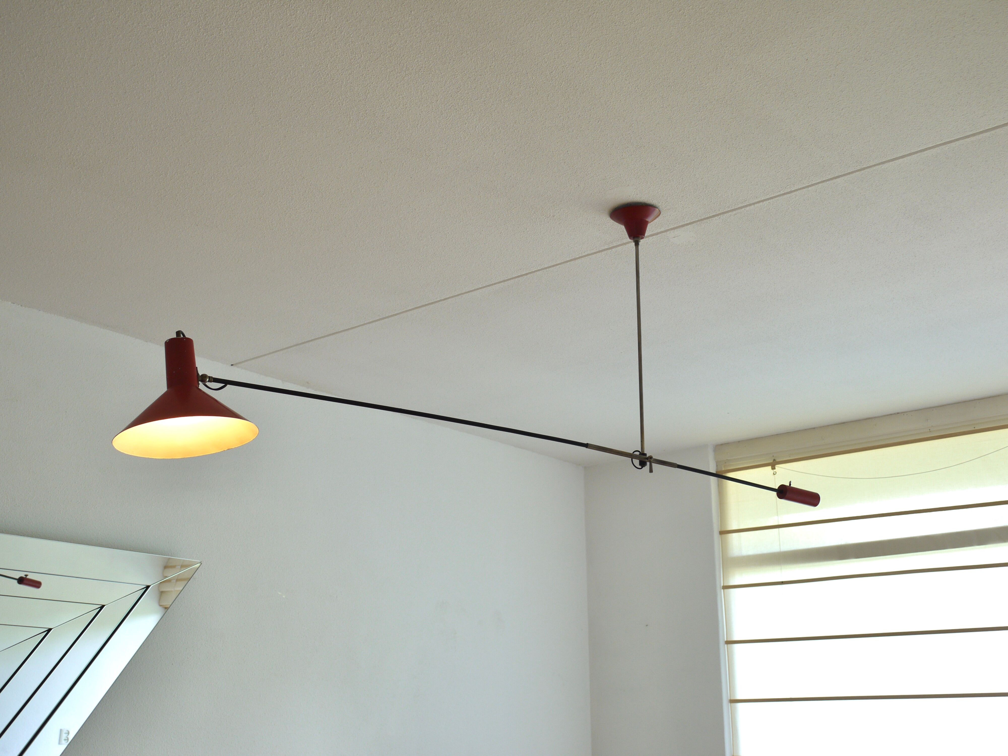 counterbalance ceiling lamp by JJM.Hoogervorst for Anvia. 1950s