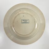 Deep plate in Sarreguemines earthenware, U&Cie, “Géranium” model, 1900