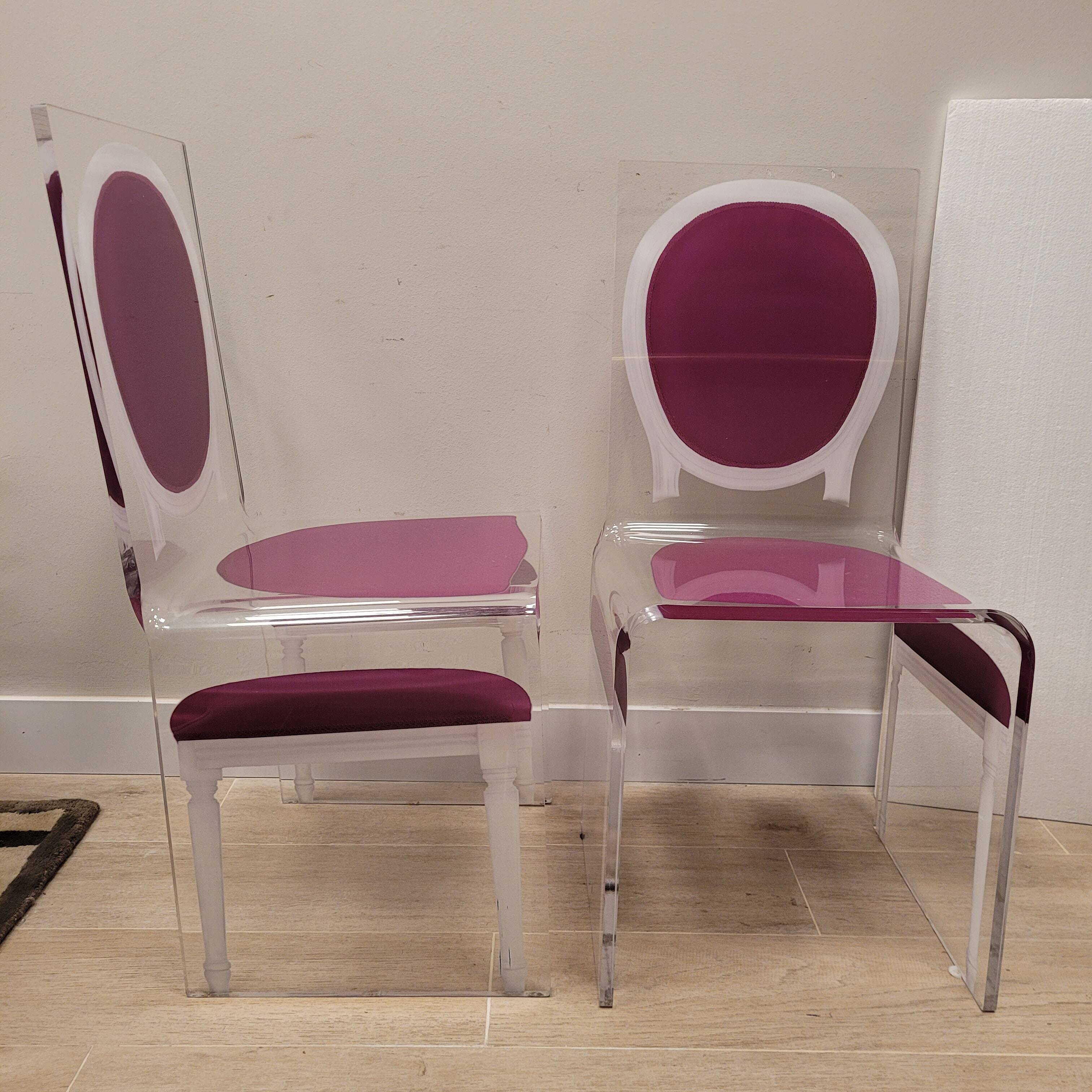 Pair of chairs “Ghost”, JC de Castelbajac for Acrila, Vidrio acrílico, after Philippe Starck – Fra