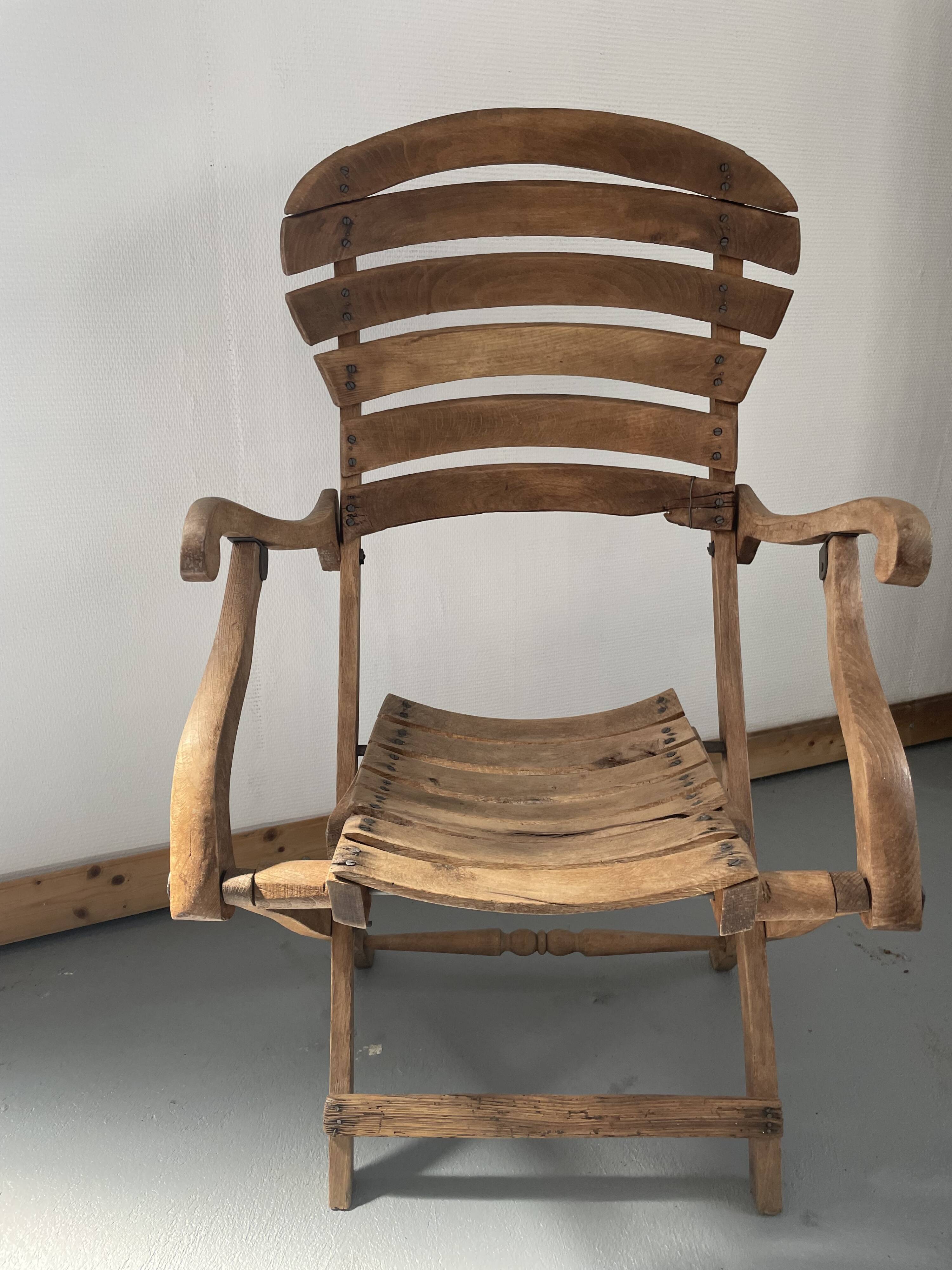 Antique wooden folding chair
