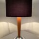 Scandinavian wood and metal lamp chrom from the 70s-80s