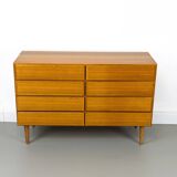 Commode danoise à 8 tiroirs en teck d'Omann Jun, 1970