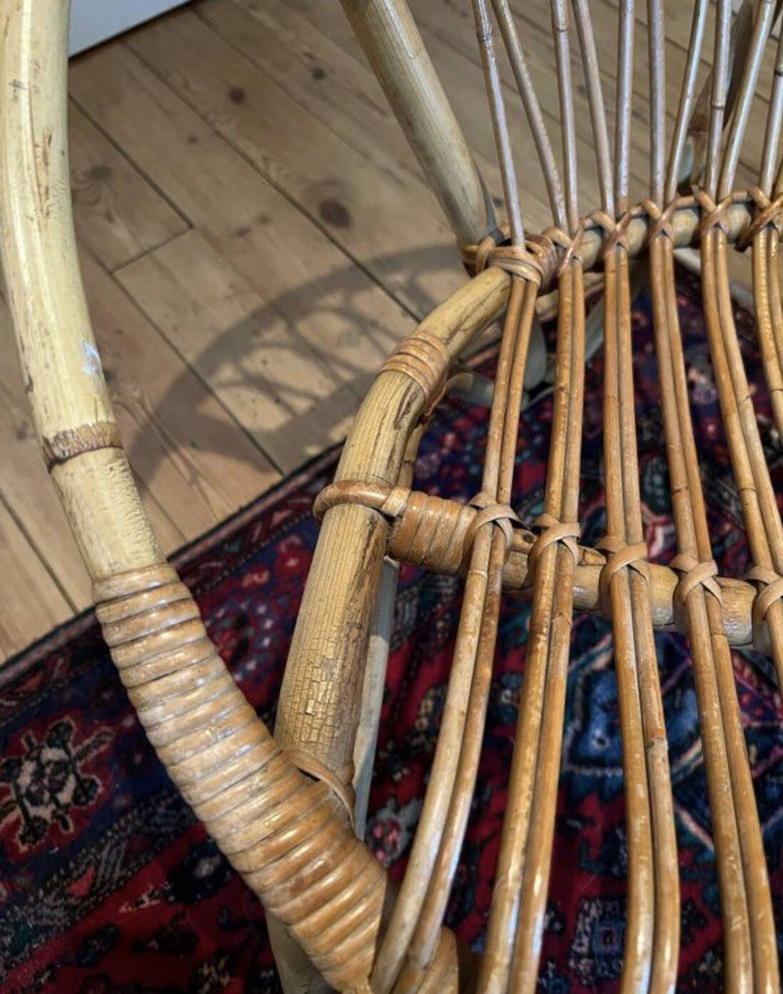Pair of vintage rattan armchairs – 60s/70s design