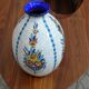 Boch La Louvière vase with a floral decoration in cracked faience