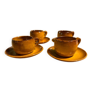 Set of 4 Anduze pottery cups