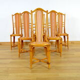 6 bamboo chairs & fabrics 1970-1980