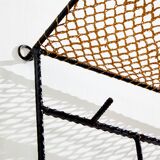 Rattan and metal coat rack