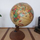 Globe terrestre lumineux vintage, San-Globe Denmark, 1981