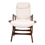 Large Scandinavian Teak Armchair with Ottomans by Folke Ohlsson for Westnofa 1960.