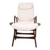 Grand Fauteuil Scandinave en Teck avec Ottomans par Folke Ohlsson pour Westnofa 1960.