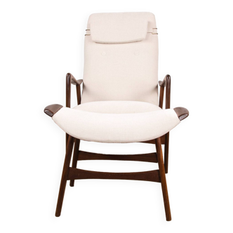 Grand Fauteuil Scandinave en Teck avec Ottomans par Folke Ohlsson pour Westnofa 1960.