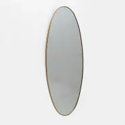 Attributed Gio Ponti Mid-century Modern Italian Brass Big Wall Mirror, 1950