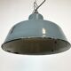 Industrial grey enamel pendant lamp from siemens, 1950s