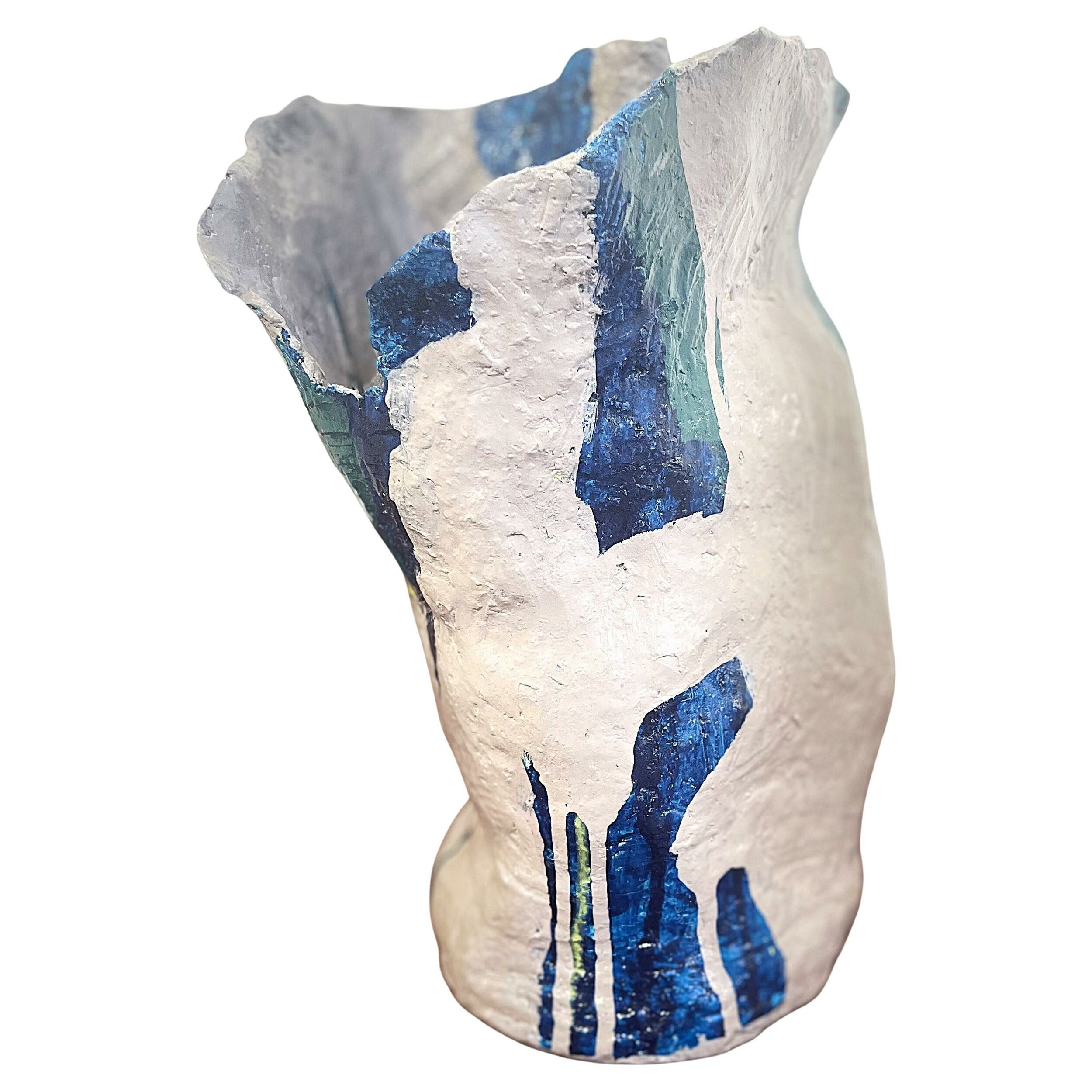 Blue-green ceramic by Rita Alaoui