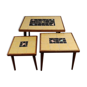 Set de 3 tables gigognes mosaïque