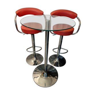 2 high chairs bar set