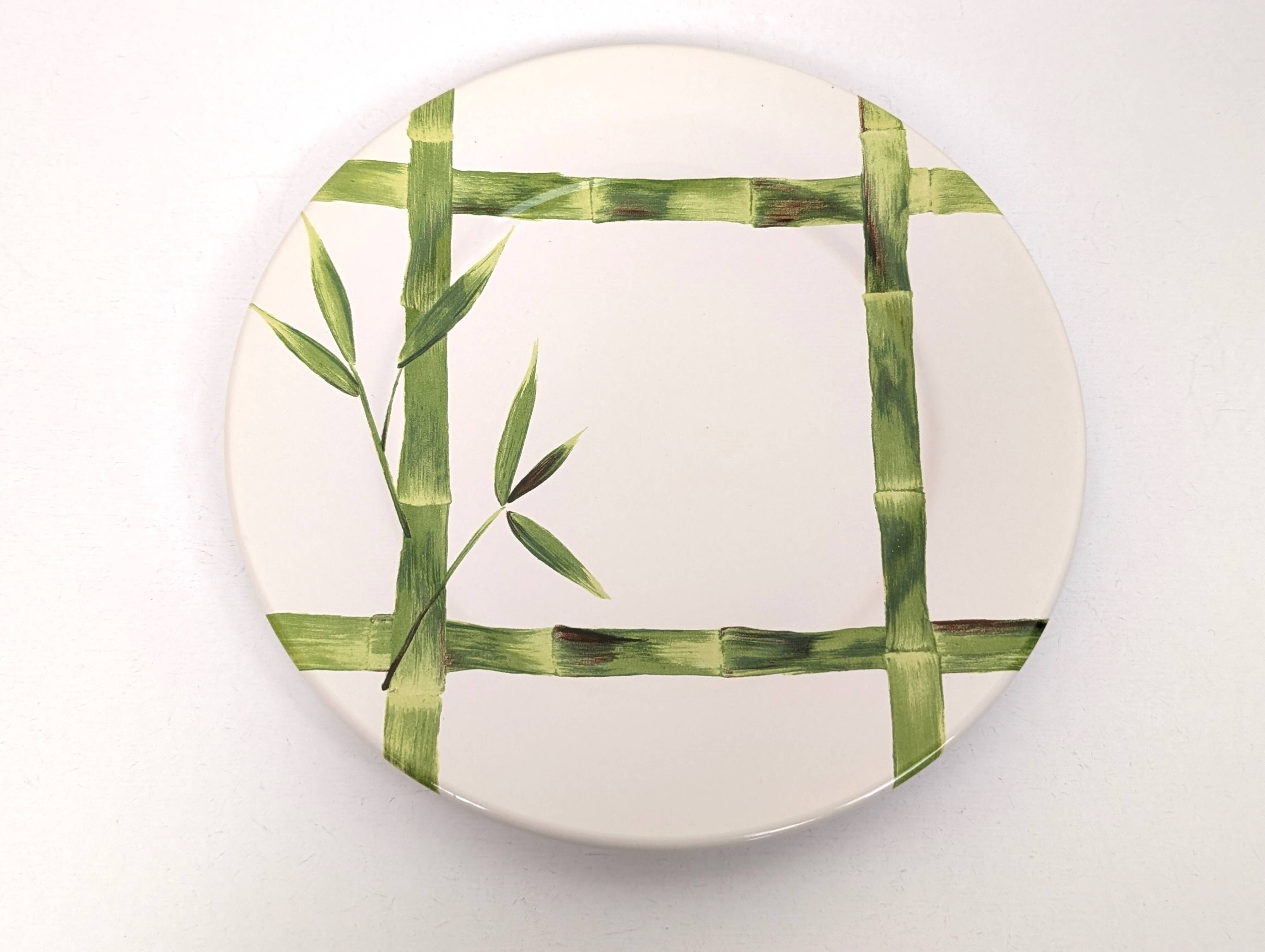 Set of 12 "bamboo" dessert plates