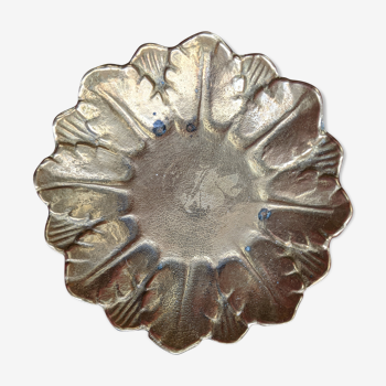 Vintage brass cup leaf flower