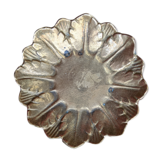 Vintage brass cup leaf flower