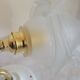 Brass flower and frosted glass sconce