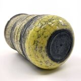 Handmade cracked ceramic vase • 1980s • signed