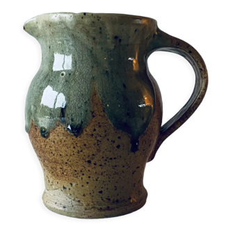 Glazed stoneware pitcher