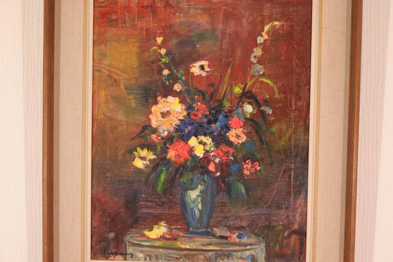 Original Oil on Canvas – “Still Life Vase” – Framed 45 × 54 cm